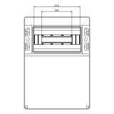 Розподільний щит під розетки IDE 12 модулів 436x310x147мм, IP65 з шинами N і PE (CSN12PT/RR)