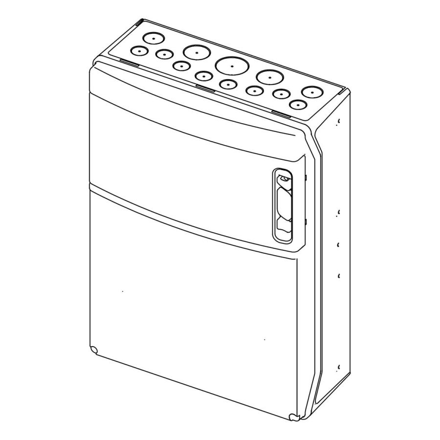 Розподільний щит під розетки IDE 12 модулів 436x310x147мм, IP65 з шинами N і PE (CSN12PT/RR)