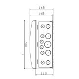 Розподільний щит під розетки IDE 24 модуля 688x310x147мм, IP65 з шинами N і PE (CSN24PT/RR)