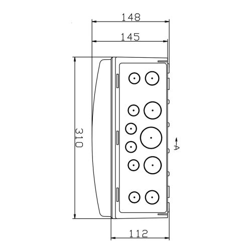Розподільний щит під розетки IDE з отворами 24 модуля 688x310x147мм, IP65 (PCSN24PT/RR)