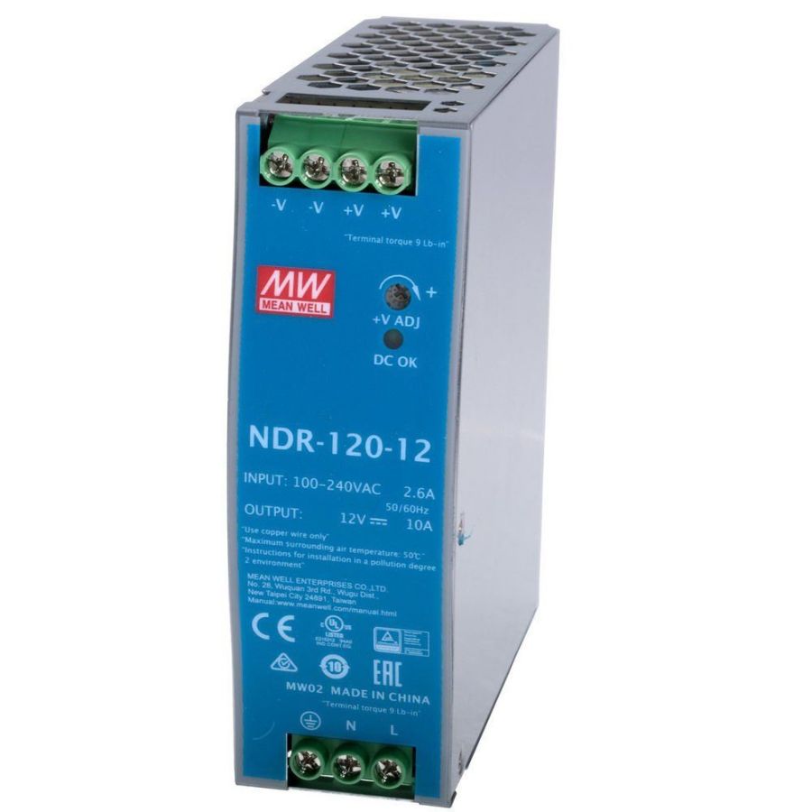Блок питания 24В 120Вт 5A IP20 NDR-120-24 на DIN-рейку