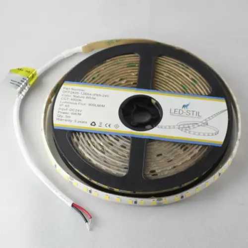 Лед стрічка led-stil DFP2835-128A4-IP65-24V 128-2835-24V-IP65 6W 900Лм 4000K CRI 85+