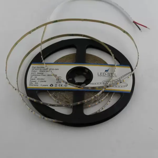 Лед стрічка led-stil DFN2216-120A3-IP33-24V 120-2216-24V-IP33 7,2W 580Лм 3000K CRI 80