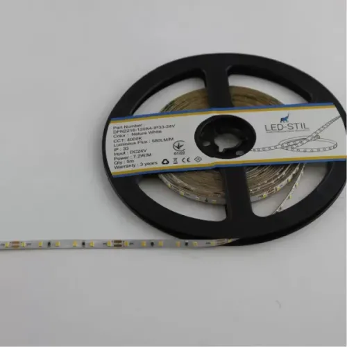 Лед стрічка led-stil DFN2216-120A4-IP33-24V 120-2216-24V-IP33 7,2W 600Лм 4000K CRI 80