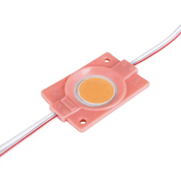 Светодиодный модуль кластер 12В BRT COB 2.4Вт PINK Розовый IP65 круглый LM-12-2.4-COB-4530-P