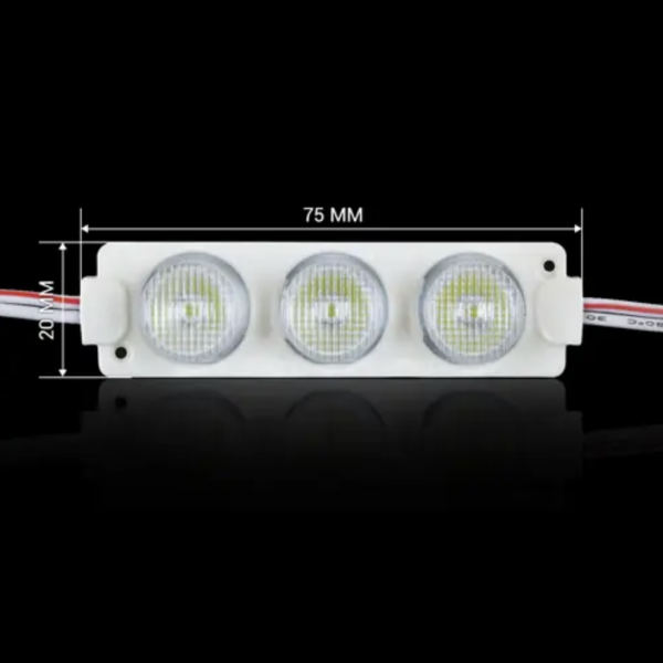Светодиодный модуль кластер 12В BRT XG6 3030-3led W 3Вт Белый Холодный 7000K IP65 линза 3 бочки
