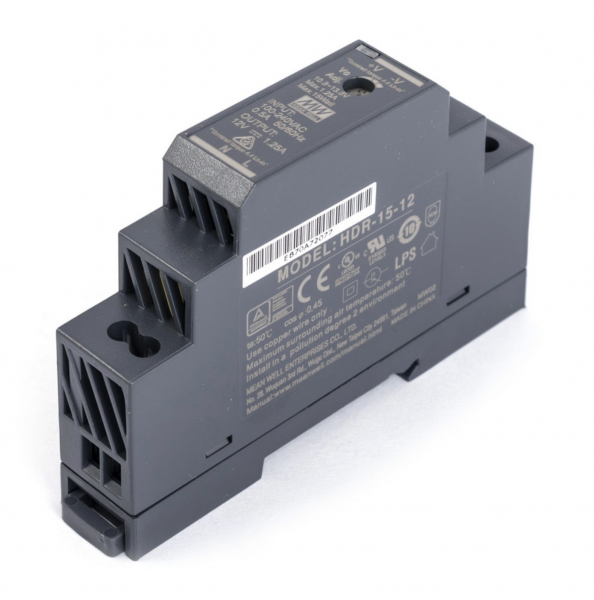 Блок живлення MEAN WELL 12В 15Вт 1,25A IP20 HDR-15-12 на DIN-рейку