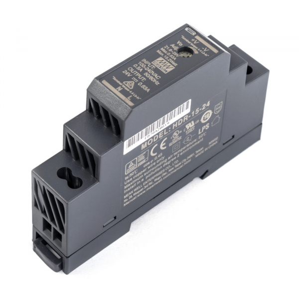 Блок живлення MEAN WELL 24В 15,2Вт 0,63A IP20 HDR-15-24 на DIN-рейку