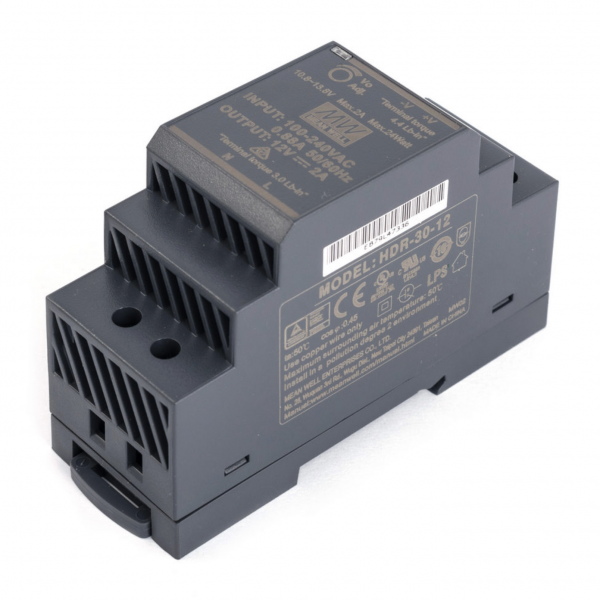Блок живлення MEAN WELL 12В 24Вт 2A IP20 HDR-30-12 на DIN-рейку