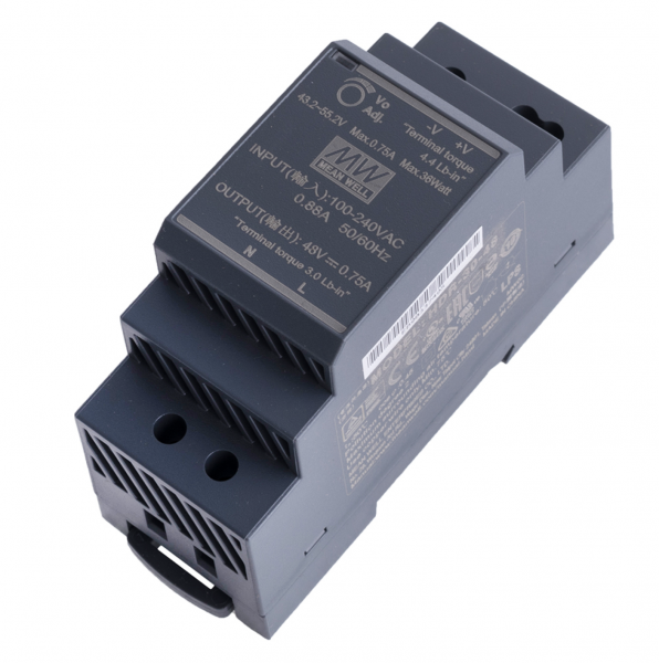 Блок живлення MEAN WELL 48В 36Вт 0,75A IP20 HDR-30-48 на DIN-рейку