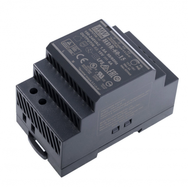 Блок питания 15В 60Вт 4A IP20 HDR-60-15 на DIN-рейку