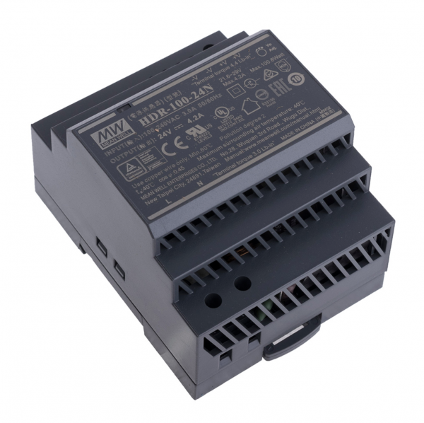 Блок живлення MEAN WELL 24В 100,8Вт 4,2A IP20 HDR-100-24N на DIN-рейку