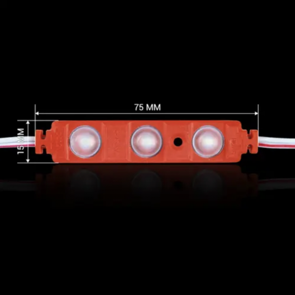Светодиодный модуль кластер 12В BRT XG191 5630-3led W 1,5Вт RED Красный IP65 с линзой полусфера