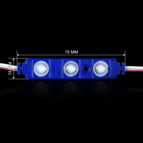 Лед модуль (кластер) 12В BRT XG192 5630-3led W 1,5Вт BLUE Синій IP65 з лінз. напівсф.