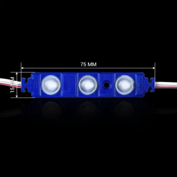 Светодиодный модуль кластер 12В BRT XG192 5630-3led W 1,5Вт BLUE Синий IP65 с линзой полусфера