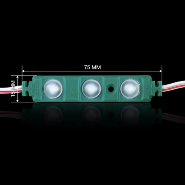 Светодиодный модуль кластер 12В BRT XG193 5630-3led W 1,5Вт GREEN Зеленый IP65 с линзой полусфера