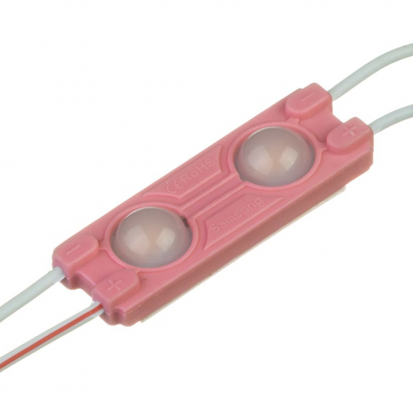 Лед модуль (кластер) 12В MTK-5730-2led-P 0,72Вт Рожевий IP67 50мм