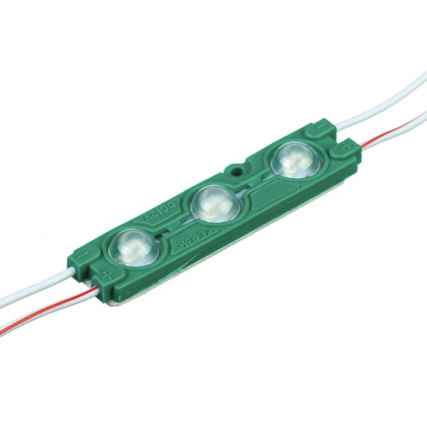 Лед модуль (кластер) 12В MTK-5730-3Led-G 1,5Вт Зелений IP67 66мм