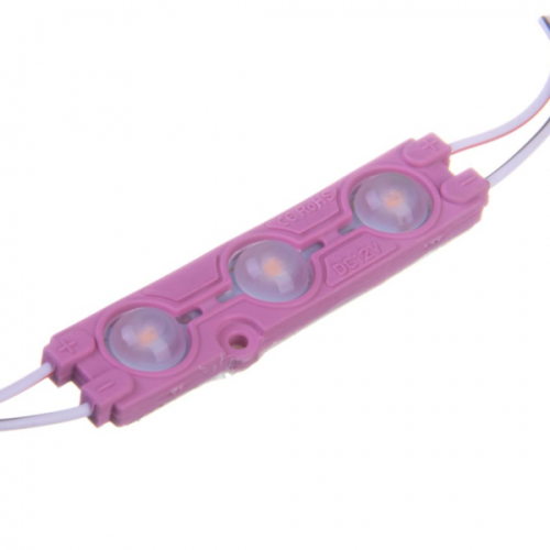 Лед модуль (кластер) 12В MTK-5730-3Led-P 1,5Вт Рожевий IP67 66мм