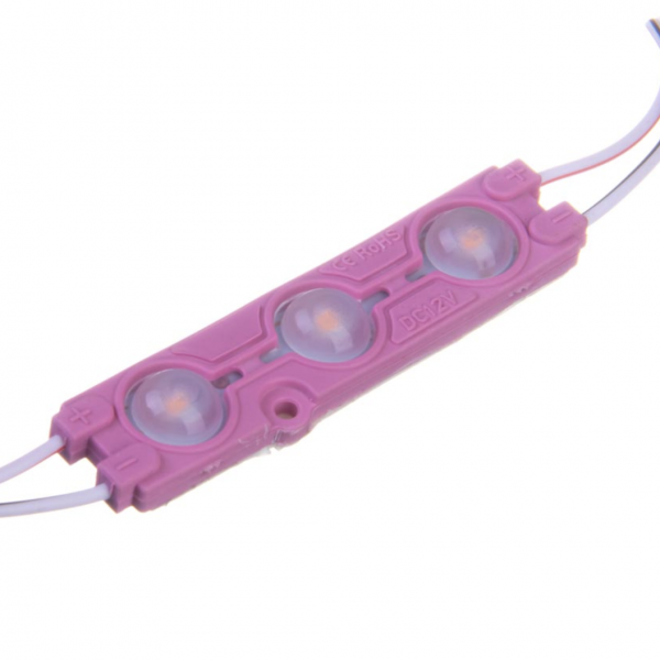 Лед модуль (кластер) 12В MTK-5730-3Led-P 1,5Вт Рожевий IP67 66мм