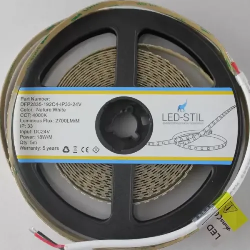 Лед стрічка led-stil DFP2835-192C4-IP33-24V 192-2835-24V-IP33 18W 2700Лм 4000K CRI 85+