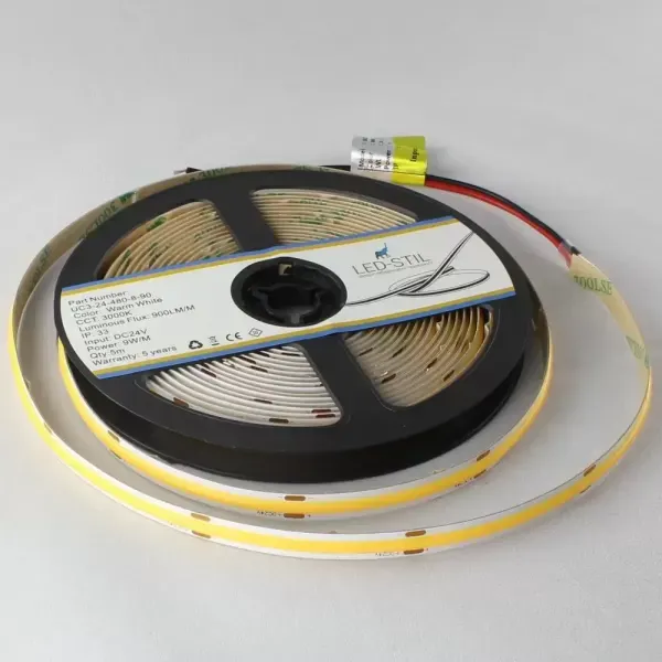 Лед стрічка led-stil UC3-24-480-8-90 480-COB-24V-IP33 9W 900Лм 3000K CRI 90+