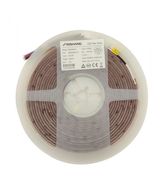 Лед стрічка RISHANG 24В 5050-84 21Вт 946Лм RD6284AC-A RGB та 4000K CRI80 IP54