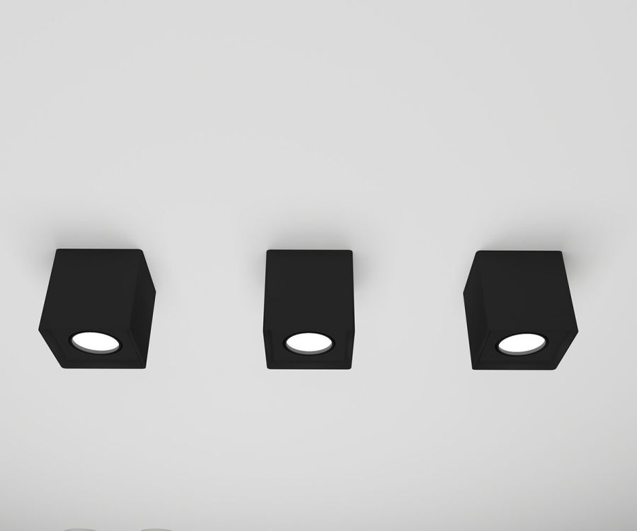 Точечный светильник пластиковый Накладной PS9100 WH Квадратный Белый