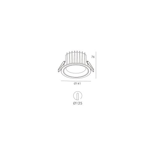 Skarlat RDL73028-5 24W BK 4000K