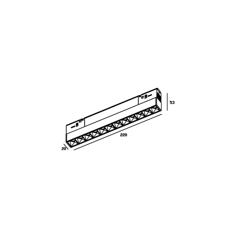Светильник трековый магнитный LUTIS RGD2002 48В 18Вт 12х1.5W BK 4000K