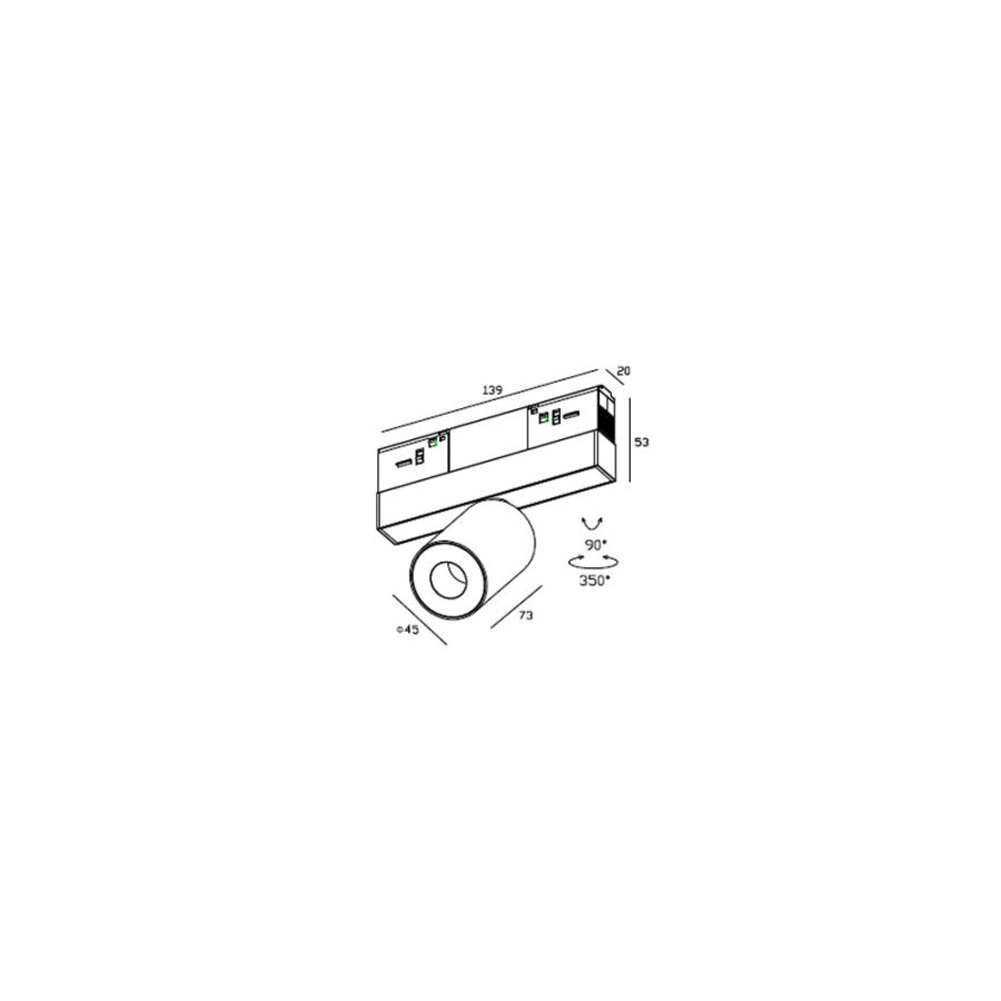 Светильник трековый магнитный RGD2016 3W BK 3000K