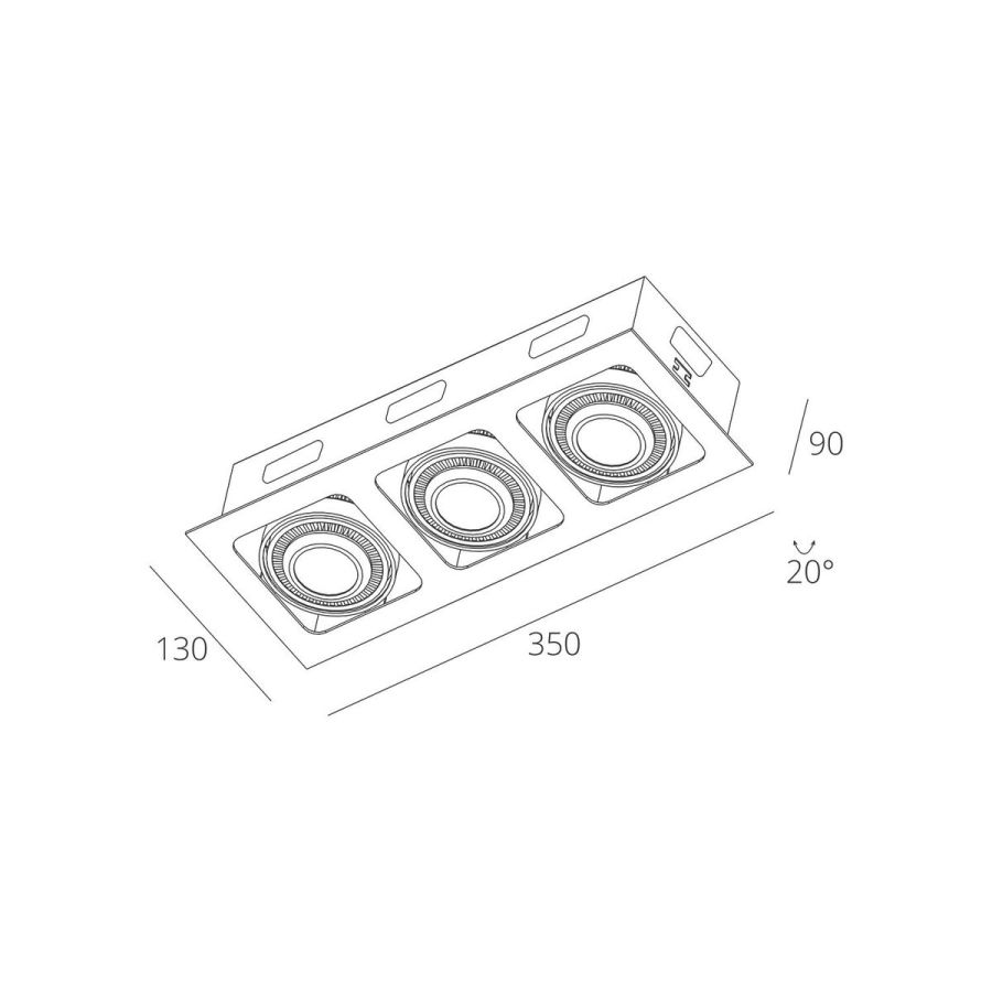 Skarlat RGL7115-3 3х12W WH+BK 4000K