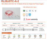Лед стрічка RISHANG 24В 2835-180 12Вт 1080Лм RL08J0TC-A-2 2900К IP20 CRI90