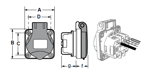 Розетка накладна Famatel Schuko 2P+E, 16A, 250В, IP54