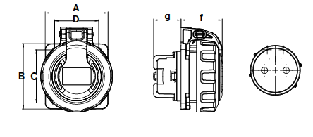Розетка накладна Famatel Schuko 2P+E, 16A, 250В, IP67
