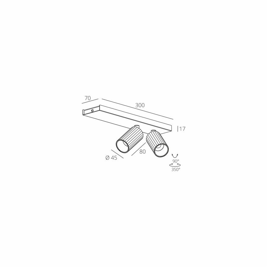 Skarlat  RSLC78049-2 2×7W WH+BK 3000K