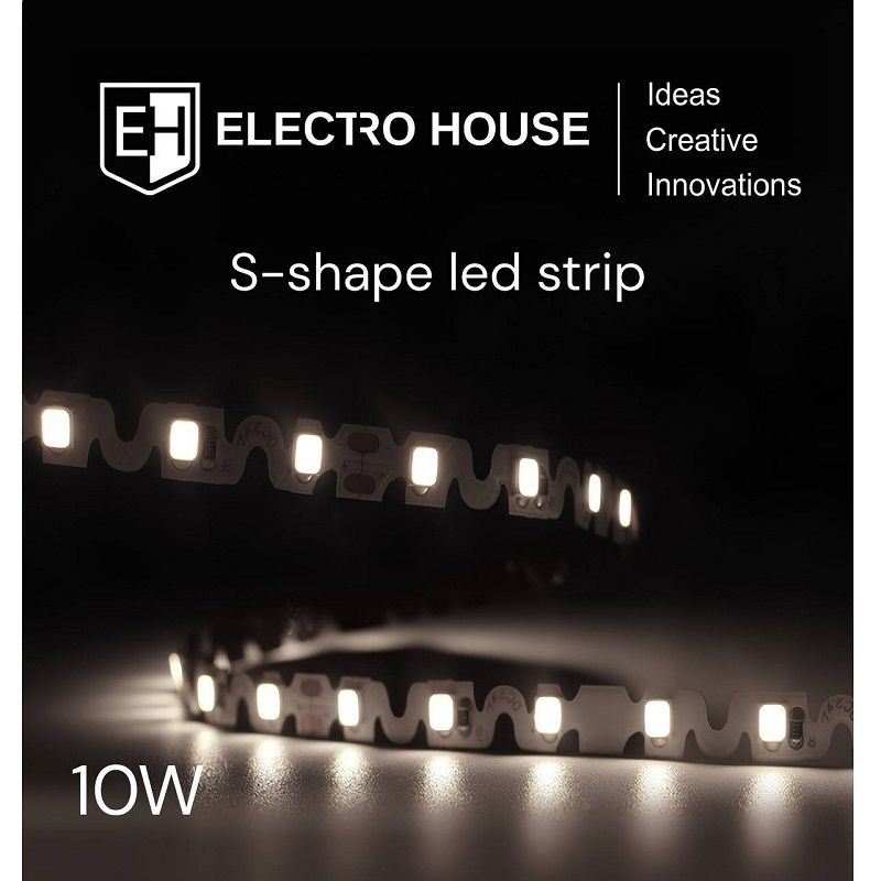 LED стрічка 10Вт 12В SMD2835 120 діодів, нейтральний білий 4000К, серія S-Shape, гарантія 3 роки