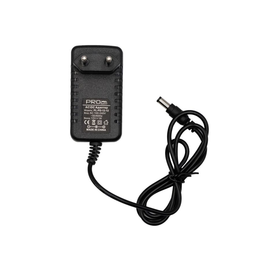 Адаптер живлення PROLUM™ 12V, 12W, 1.0А, Series "P"