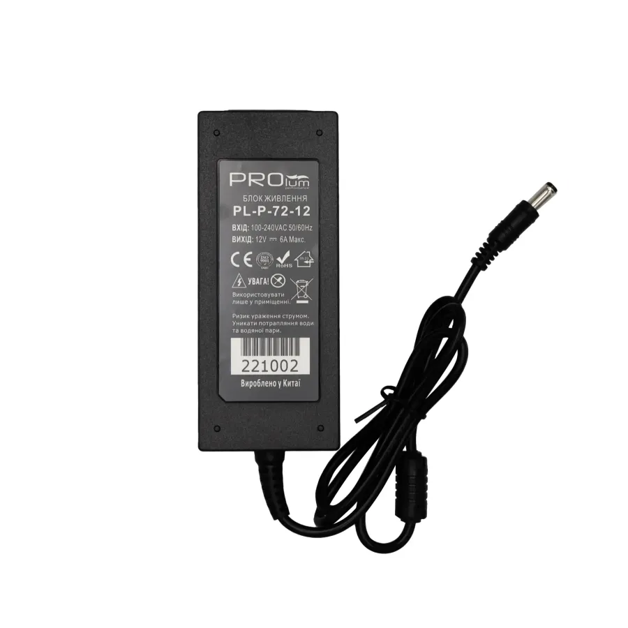 Блок живлення PROLUM™ 12V, 72W, 6.0А, Series "P"