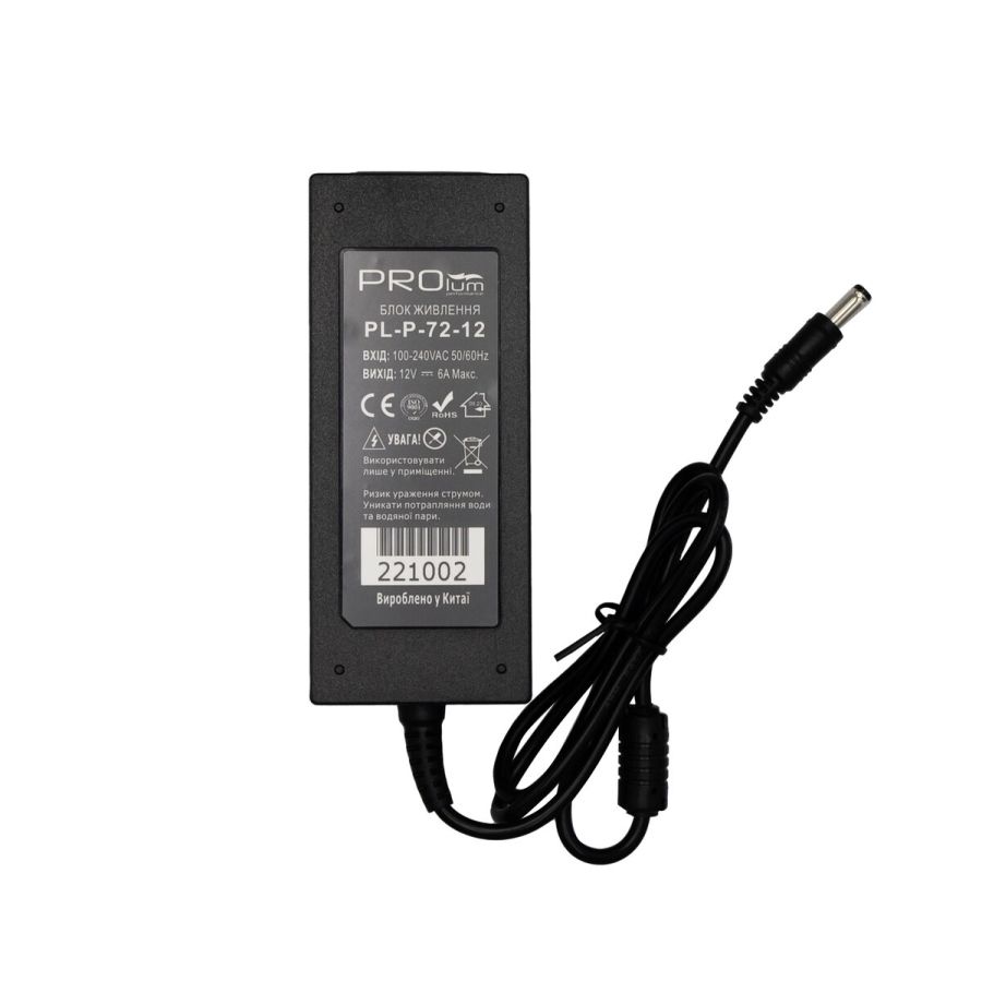 Блок живлення PROLUM™ 12V, 72W, 6.0А, Series "P"