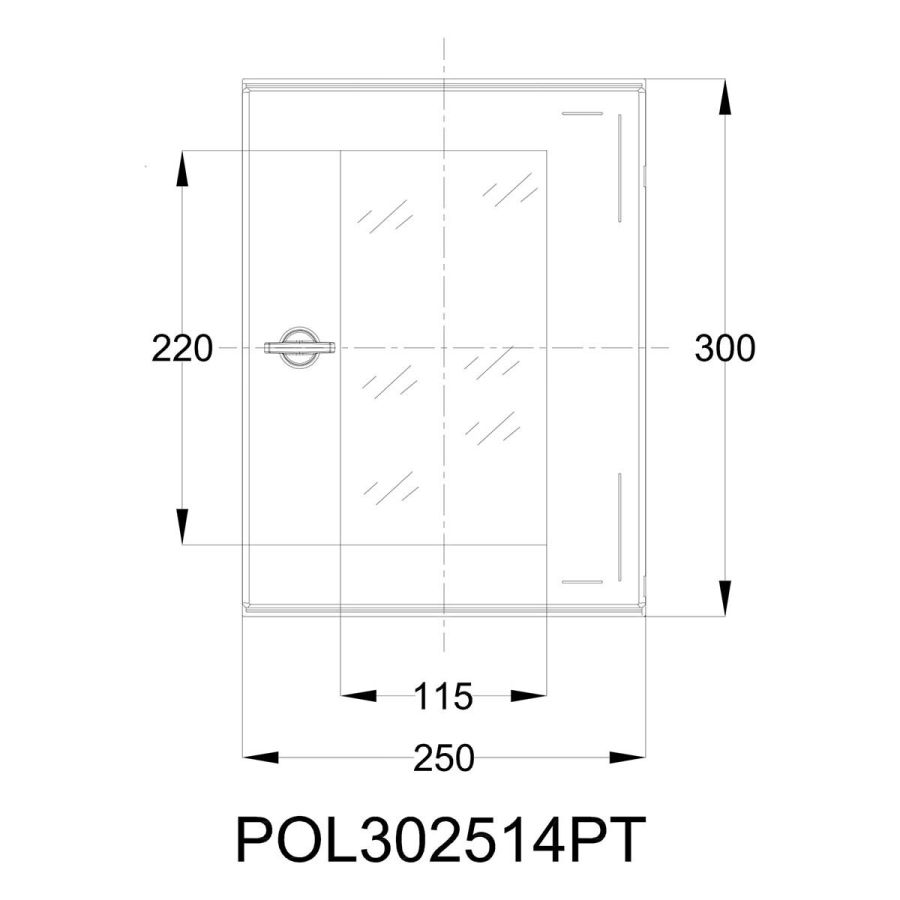 Шафа з поліестеру IDE 300x250x140 серії GLASS IP66 (POL302514)