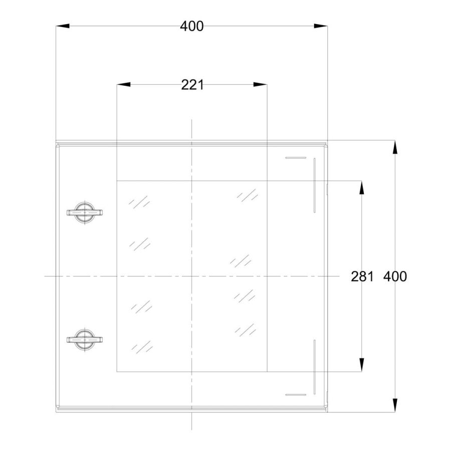 Шафа з поліестеру IDE 400x400x200 серії GLASS IP66 (POL404020)