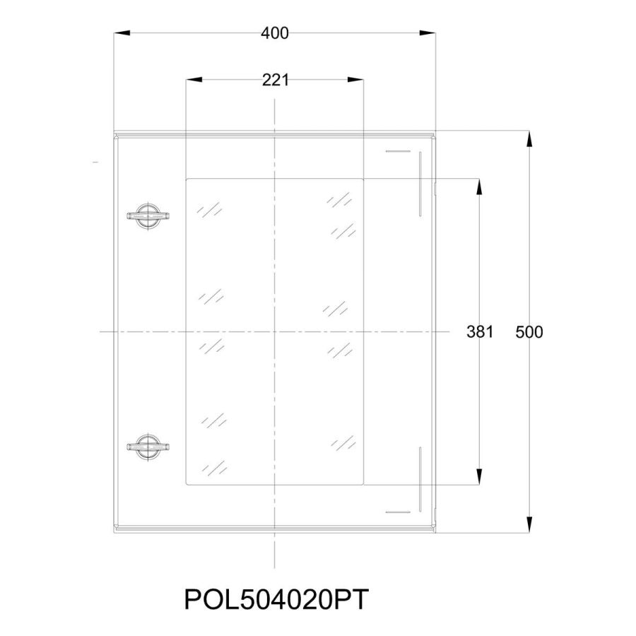 Шафа з поліестеру IDE 600x500x230 серії GLASS IP66 (POL605023)