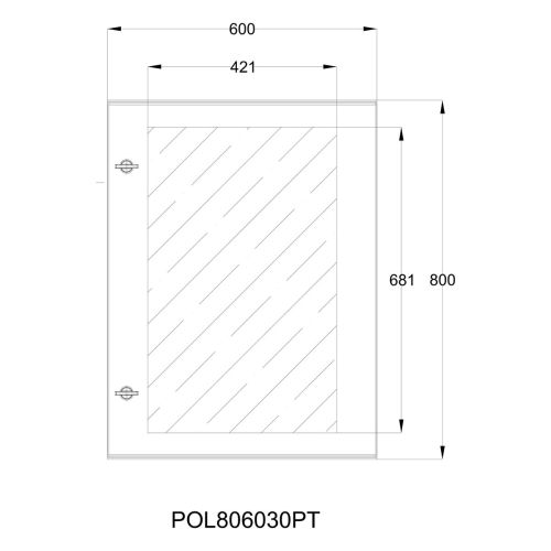 Шафа з поліестеру IDE 800x600x300 серії GLASS IP66 (POL806030)