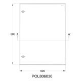 Шафа з поліестеру IDE 800x600x300 серії GLASS IP66 (POL806030)