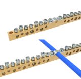 Шина заземлення Teknomega MRS 12x8-42, латунь 462мм, 42 отворів