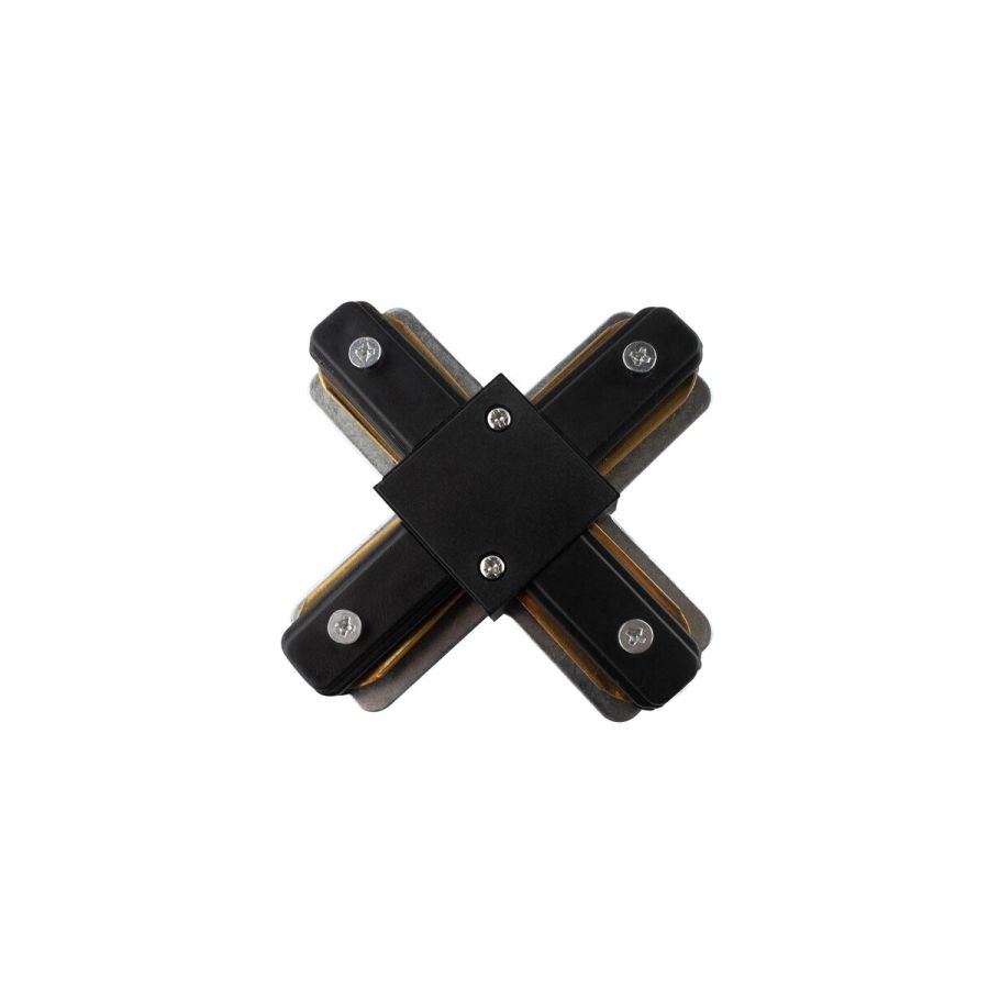 Конектор крестовий для трековї шини STR-2104-11 Чорний