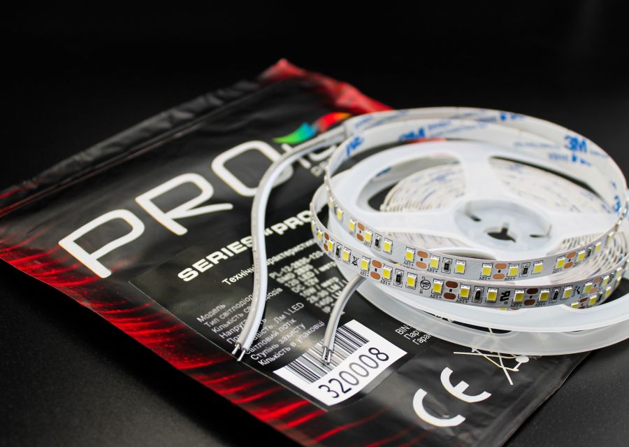 Світлодіодна LED стрічка PROLUM™ 12V; 2835\120; IP20; Series "PRO", Білий (5500-6000К)