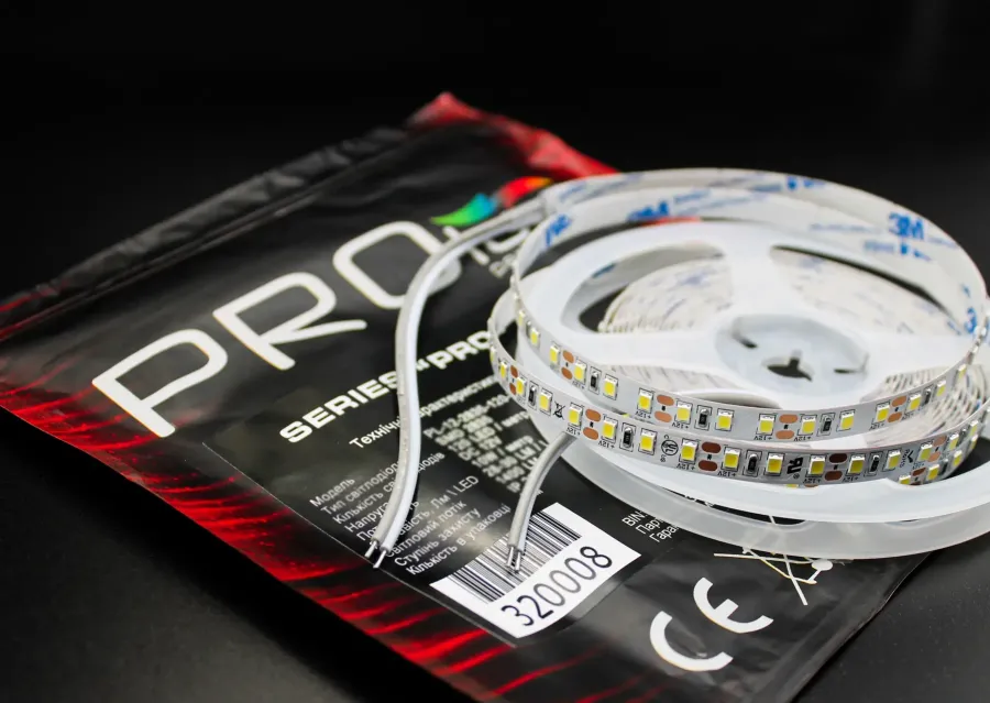 Світлодіодна LED стрічка PROLUM™ 12V; 2835\120; IP20; Series "PRO", Білий (5500-6000К)
