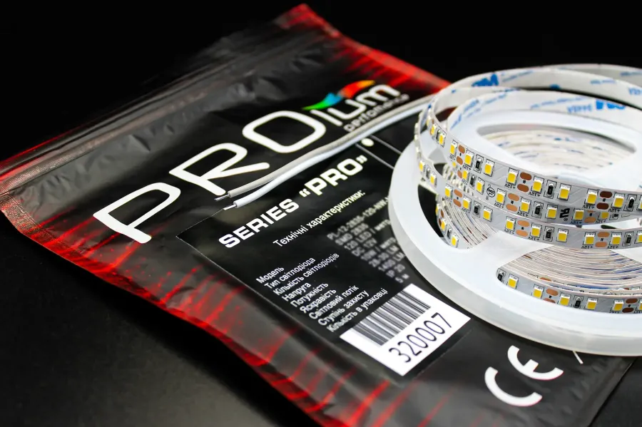 Світлодіодна LED стрічка PROLUM™ 12V; 2835\120; IP20; Series "PRO", Нейтральний-Білий (3800-4300K)